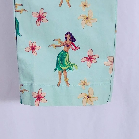 Bondi Party Pants Hula Girl Skinny Ankle Pants Green Size XS - Picture 13 of 16